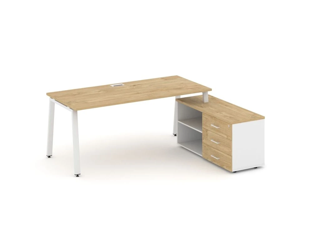 Стол письменный с греденцией правой на А-образном каркасе 1980x1580x750 Стайл Проджект Директ / Style Project Direct