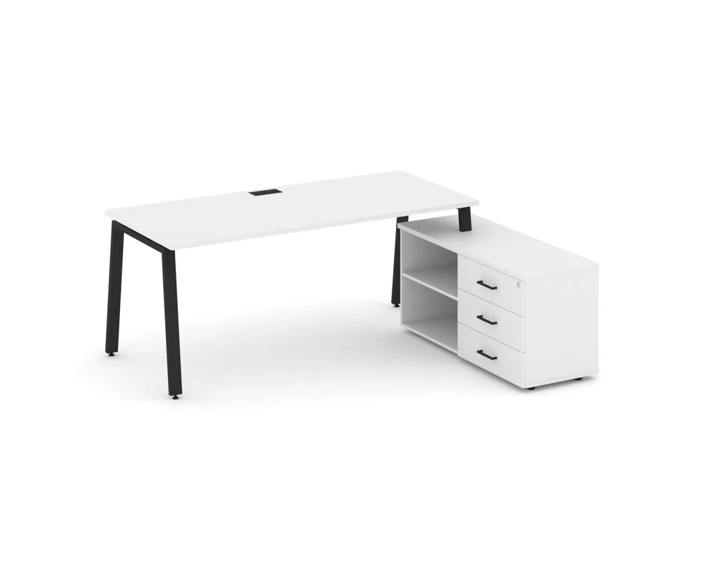 Стол письменный с греденцией правой на А-образном каркасе 1980x1580x750 Стайл Проджект Директ / Style Project Direct