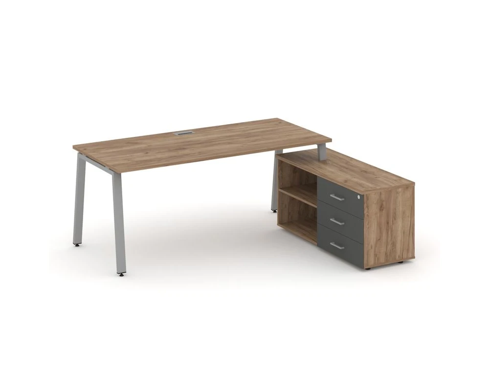 Стол письменный с греденцией правой на А-образном каркасе 1980x1580x750 Стайл Проджект Директ / Style Project Direct