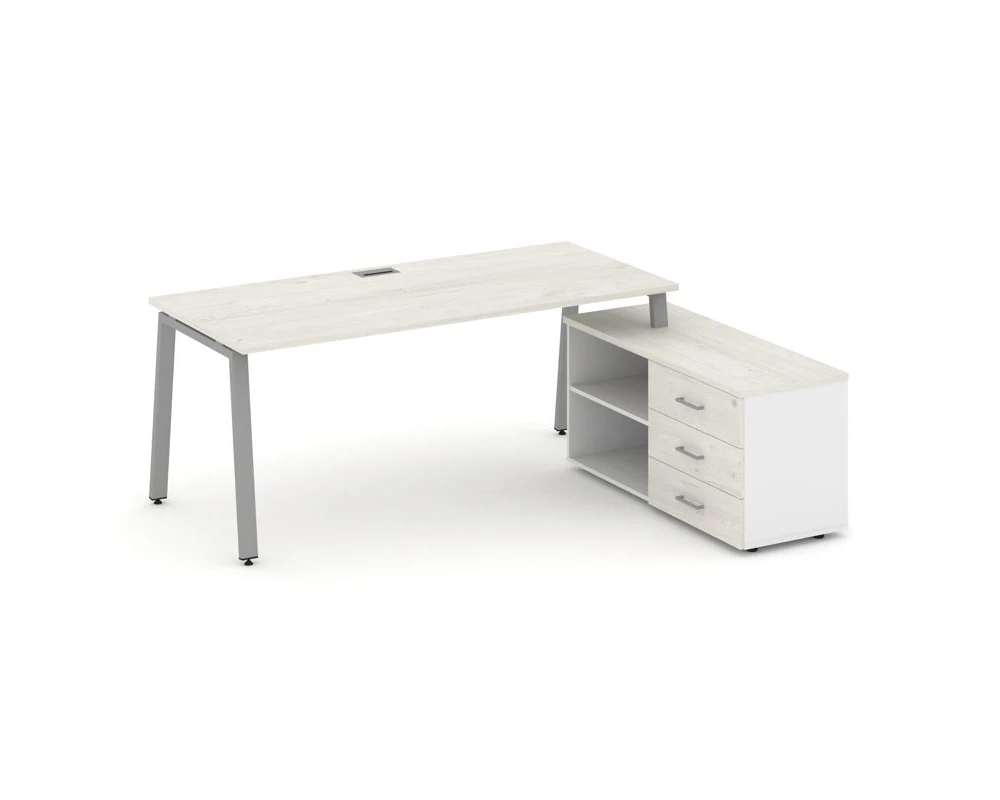 Стол письменный с греденцией правой на А-образном каркасе 1980x1580x750 Стайл Проджект Директ / Style Project Direct