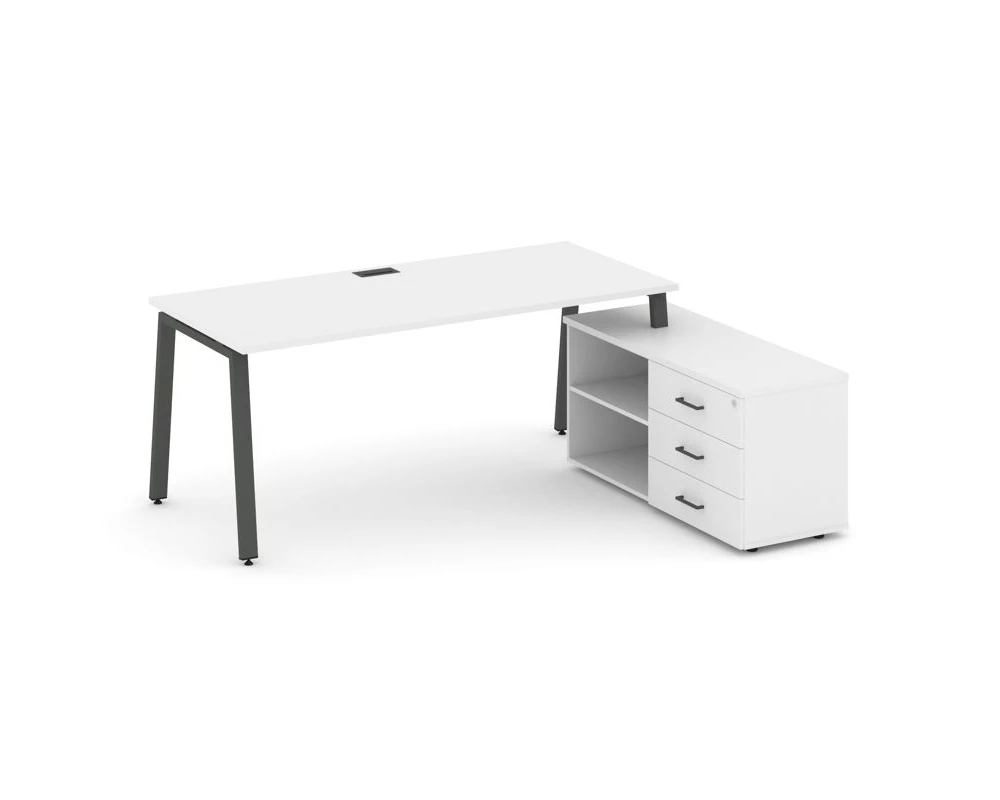 Стол письменный с греденцией правой на А-образном каркасе 1980x1580x750 Стайл Проджект Директ / Style Project Direct