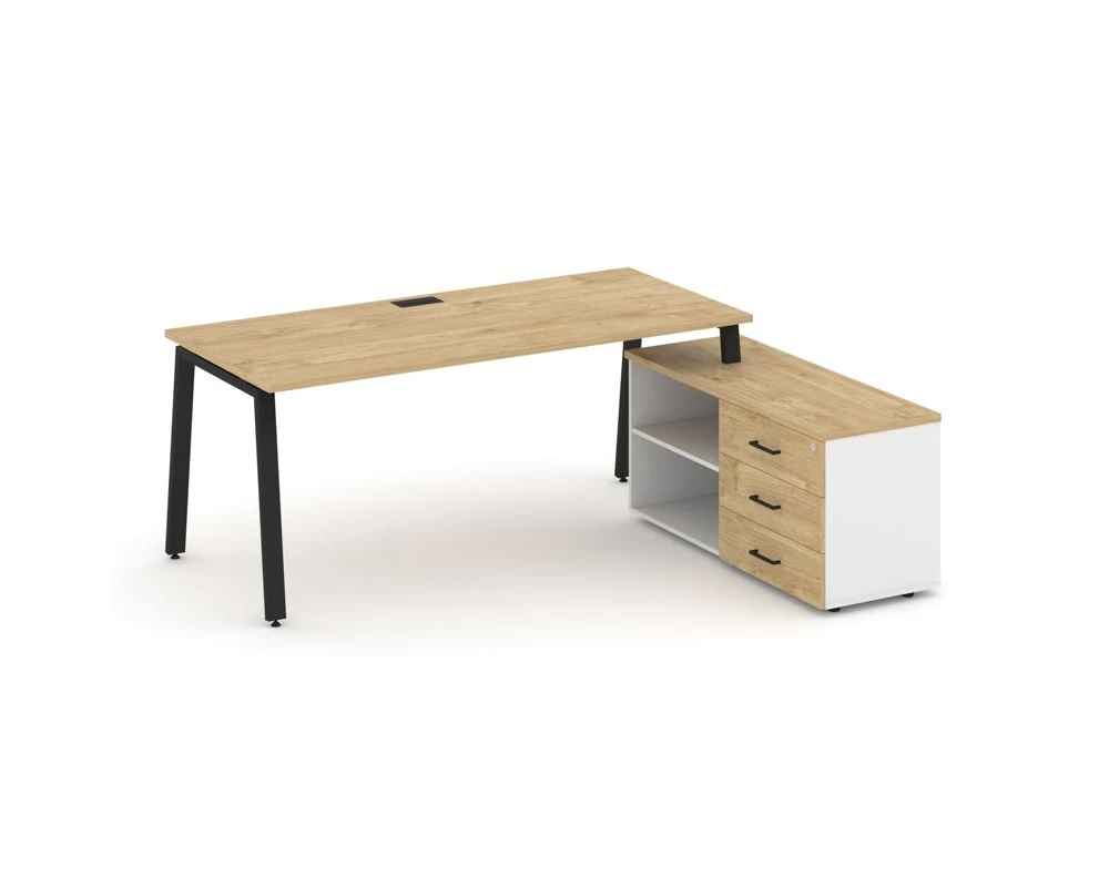 Стол письменный с греденцией правой на А-образном каркасе 1980x1580x750 Стайл Проджект Директ / Style Project Direct