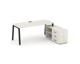 Стол письменный с греденцией правой на А-образном каркасе 1980x1580x750 Стайл Проджект Директ / Style Project Direct images