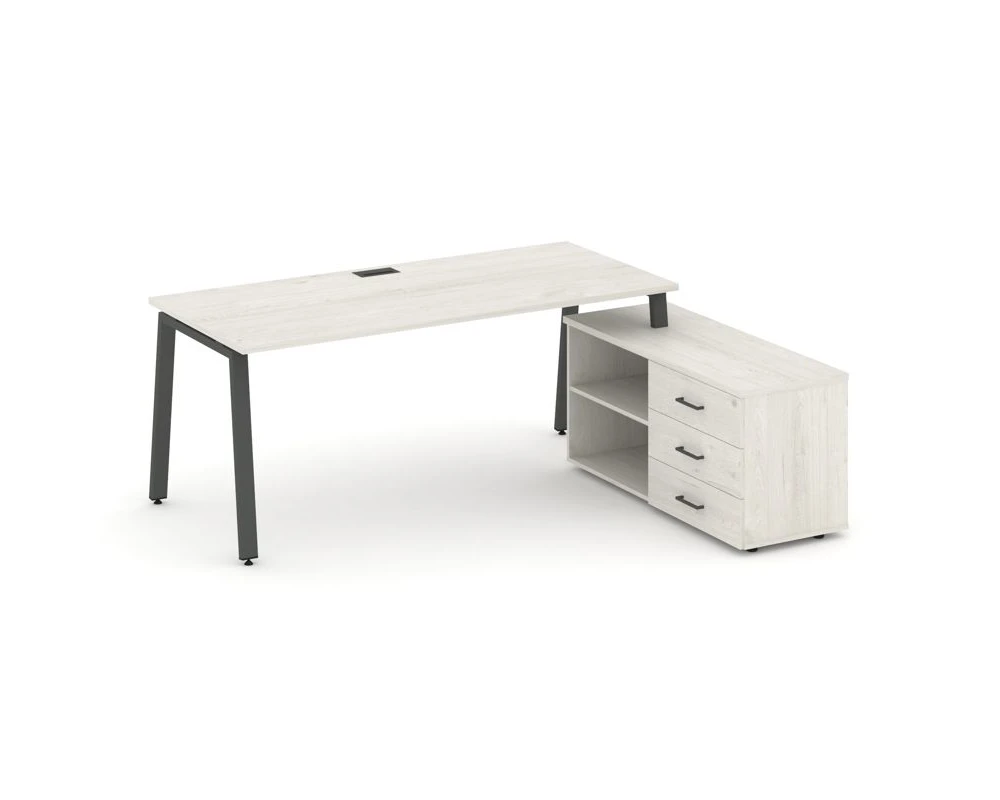 Стол письменный с греденцией правой на А-образном каркасе 1980x1580x750 Стайл Проджект Директ / Style Project Direct