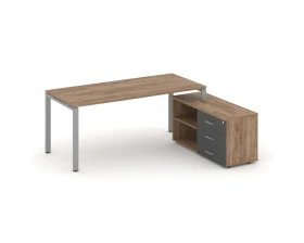 Стол письменный с греденцией правой на П-образном каркасе 1980x1480x750 Стайл Проджект Директ / Style Project Direct images