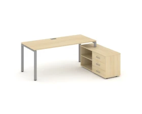 Стол письменный с греденцией правой на П-образном каркасе 1980x1480x750 Стайл Проджект Директ / Style Project Direct images