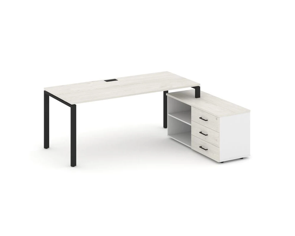 Стол письменный с греденцией правой на П-образном каркасе 1980x1480x750 Стайл Проджект Директ / Style Project Direct