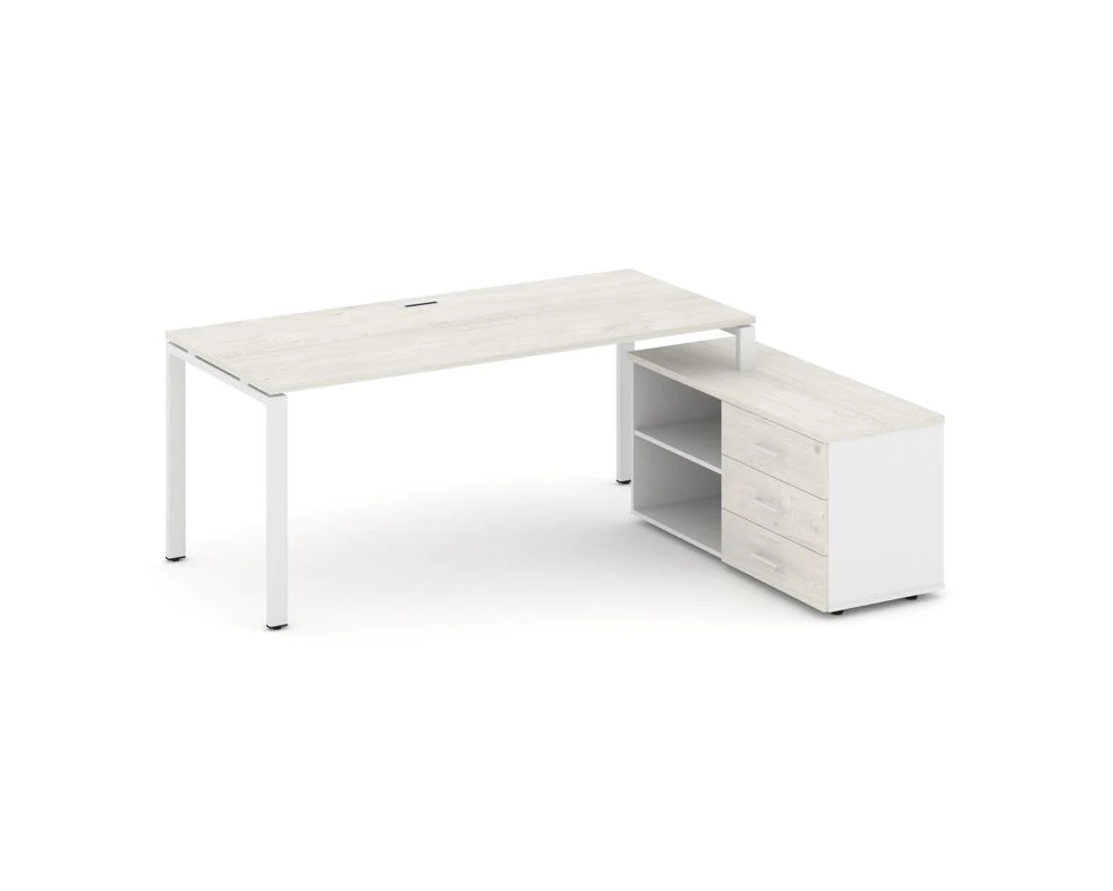 Стол письменный с греденцией правой на П-образном каркасе 1980x1480x750 Стайл Проджект Директ / Style Project Direct