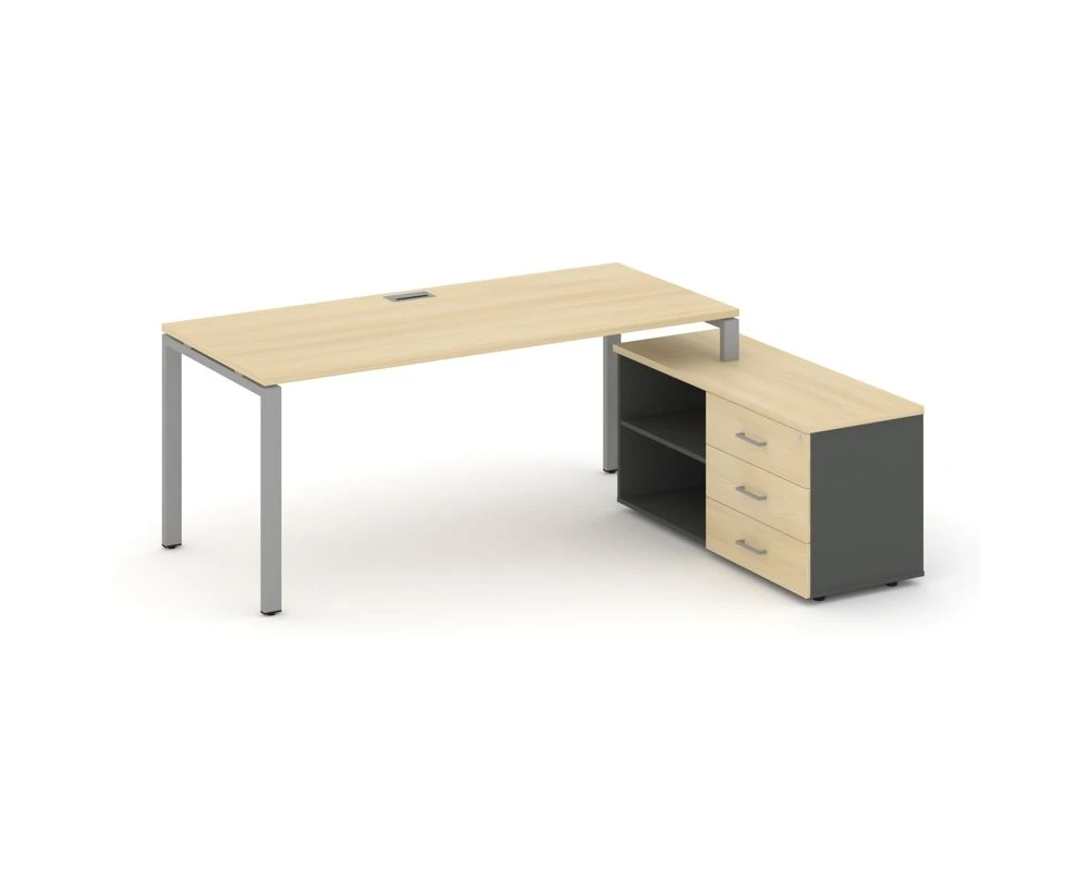 Стол письменный с греденцией правой на П-образном каркасе 1980x1480x750 Стайл Проджект Директ / Style Project Direct