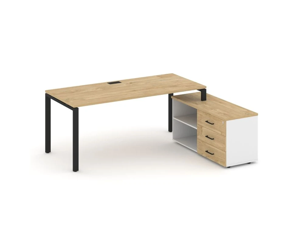 Стол письменный с греденцией правой на П-образном каркасе 1980x1480x750 Стайл Проджект Директ / Style Project Direct