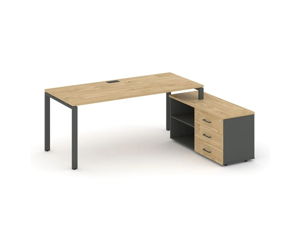 Стол письменный с греденцией правой на П-образном каркасе 1980x1480x750 Стайл Проджект Директ / Style Project Direct