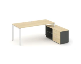 Стол письменный с греденцией правой на П-образном каркасе 1980x1480x750 Стайл Проджект Директ / Style Project Direct images