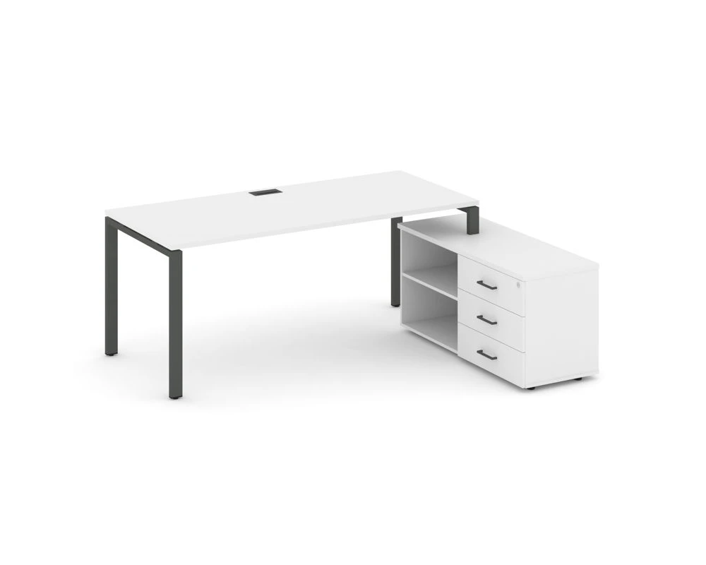 Стол письменный с греденцией правой на П-образном каркасе 1980x1480x750 Стайл Проджект Директ / Style Project Direct