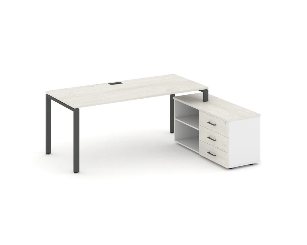 Стол письменный с греденцией правой на П-образном каркасе 1980x1580x750 Стайл Проджект Директ / Style Project Direct