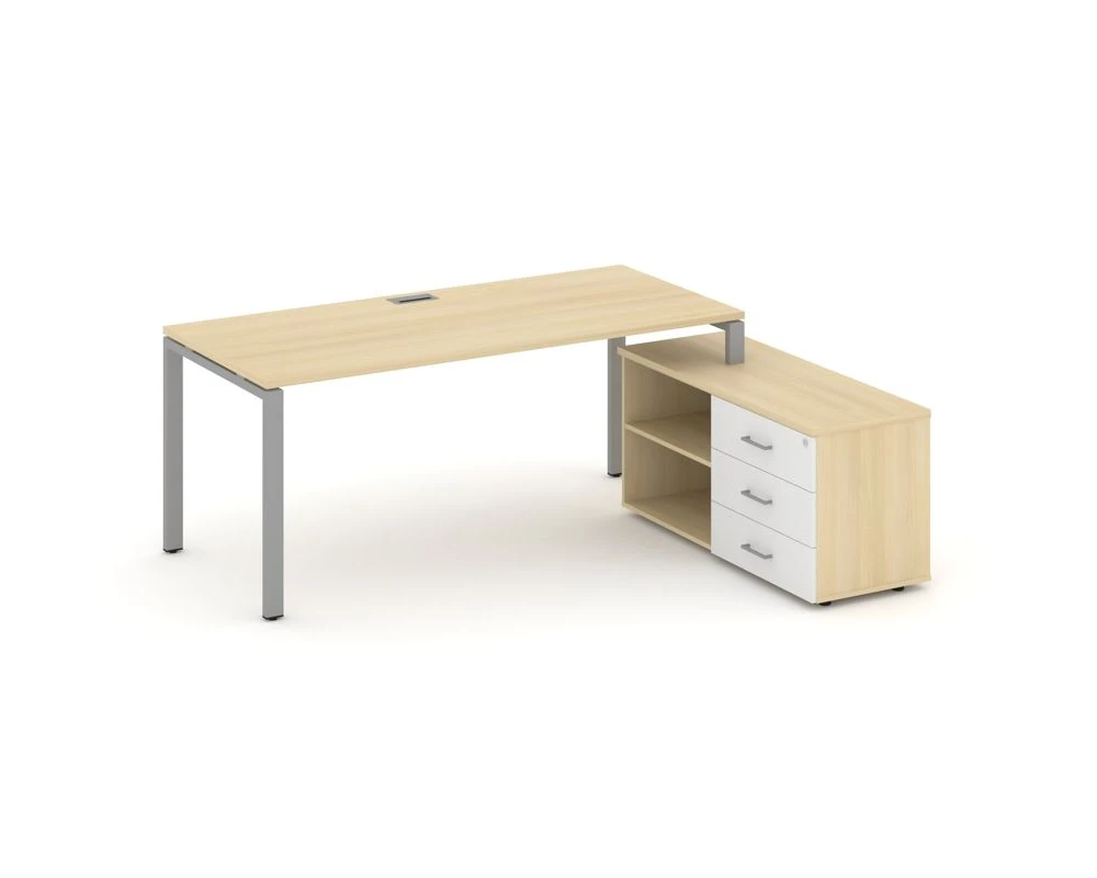 Стол письменный с греденцией правой на П-образном каркасе 1980x1580x750 Стайл Проджект Директ / Style Project Direct