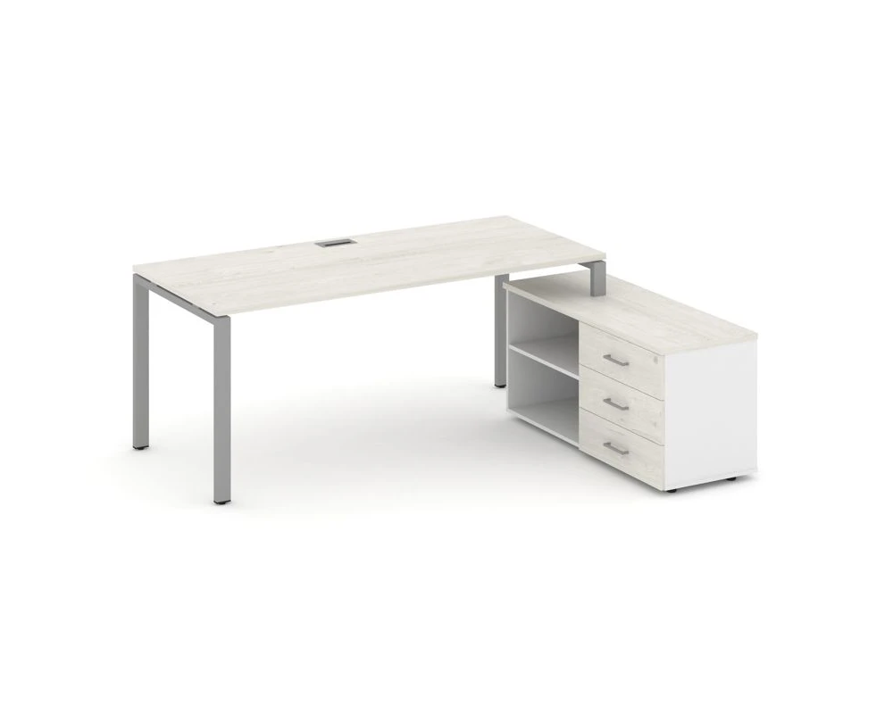 Стол письменный с греденцией правой на П-образном каркасе 2180x1480x750 Стайл Проджект Директ / Style Project Direct
