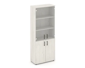Шкаф высокий широкий комби прозр. стекло 796x400x1982 зад. стенка HDF Стайл Проджект / Style Project images