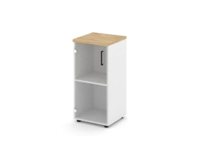 Шкаф низкий узкий левый прозр. стекло 400x400x833 Стайл Проджект / Style Project images