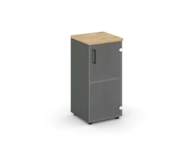 Шкаф низкий узкий правый прозр. стекло 400x400x833 зад. стенка HDF Стайл Проджект / Style Project images