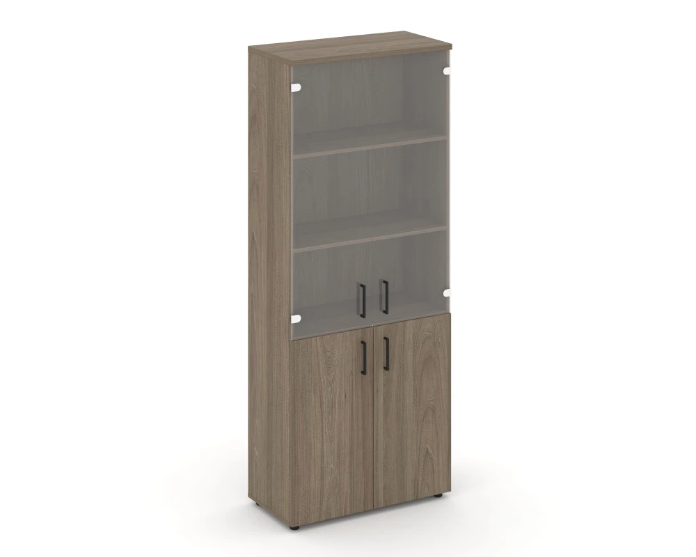Шкаф высокий широкий комби прозр. стекло 796x400x1982 Стайл Проджект / Style Project