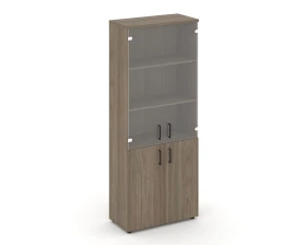 Шкаф высокий широкий комби прозр. стекло 796x400x1982 Стайл Проджект / Style Project images