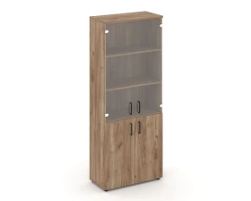 Шкаф высокий широкий комби прозр. стекло 796x400x1982 Стайл Проджект / Style Project images