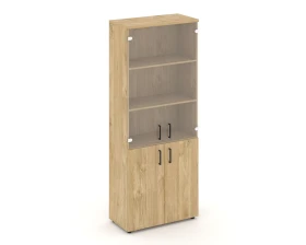 Шкаф высокий широкий комби прозр. стекло 796x400x1982 Стайл Проджект / Style Project images