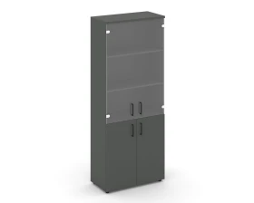 Шкаф высокий широкий комби прозр. стекло 796x400x1982 Стайл Проджект / Style Project images