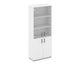Шкаф высокий широкий комби прозр. стекло 796x400x1982 Стайл Проджект / Style Project images