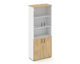 Шкаф высокий широкий комби с нишей прозр. стекло 796x400x1982 Стайл Проджект / Style Project images