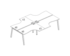 Рабочая станция (4х120) на каркасе TRE столы Классика A4.PRO images
