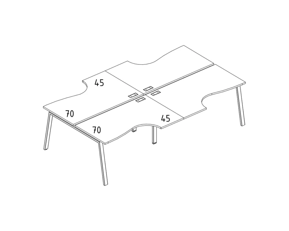 Рабочая станция столы Классика (4х160) опоры TRE A4.PRO
