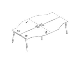 Станция рабочая 4х160 столы Техно на каркасе TRE A4.PRO images