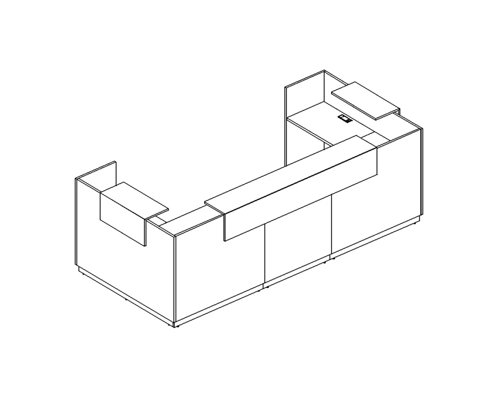 Стойка ресепшн П-образная 335x155x115 A4