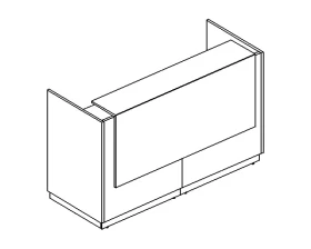 Стойка ресепшн прямая (полка высокая) с подсветкой 185x73x115 A4 images