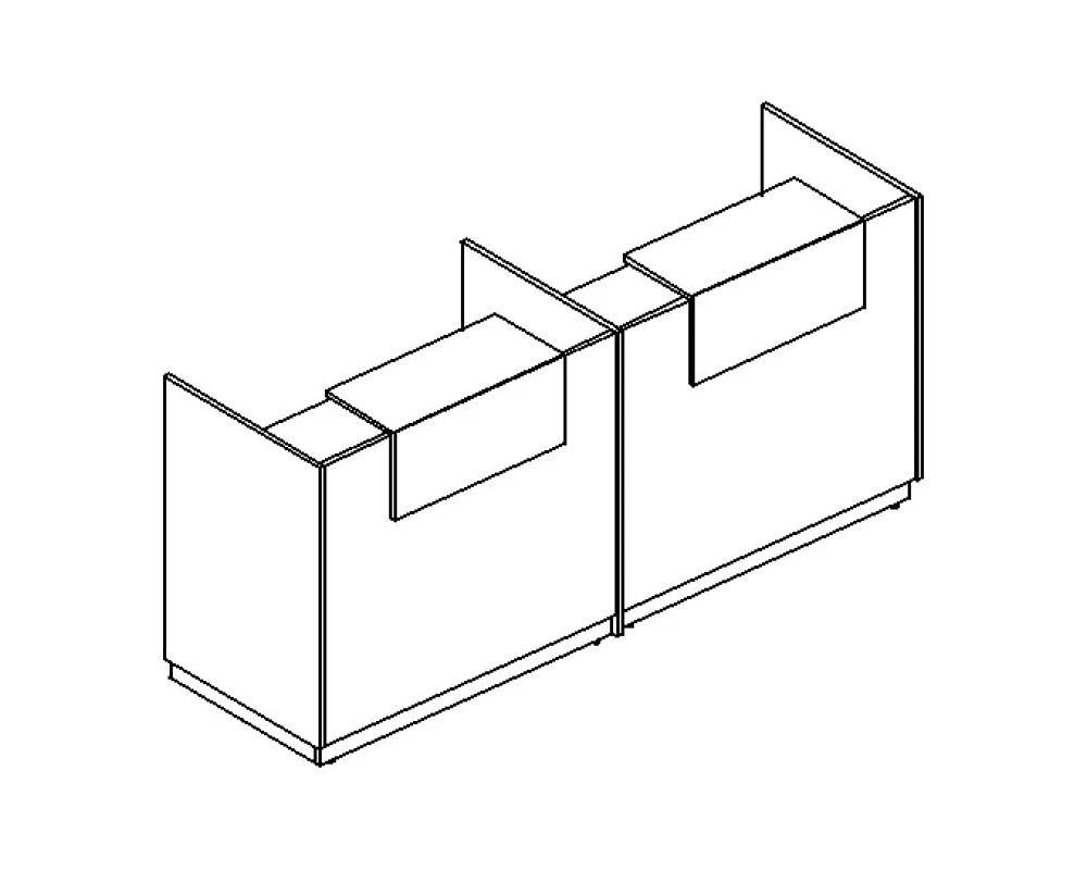 Стойка ресепшн прямая с промежуточной опорой A4