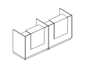Стойка ресепшн прямая с промежуточной опорой (полка высокая) A4 images