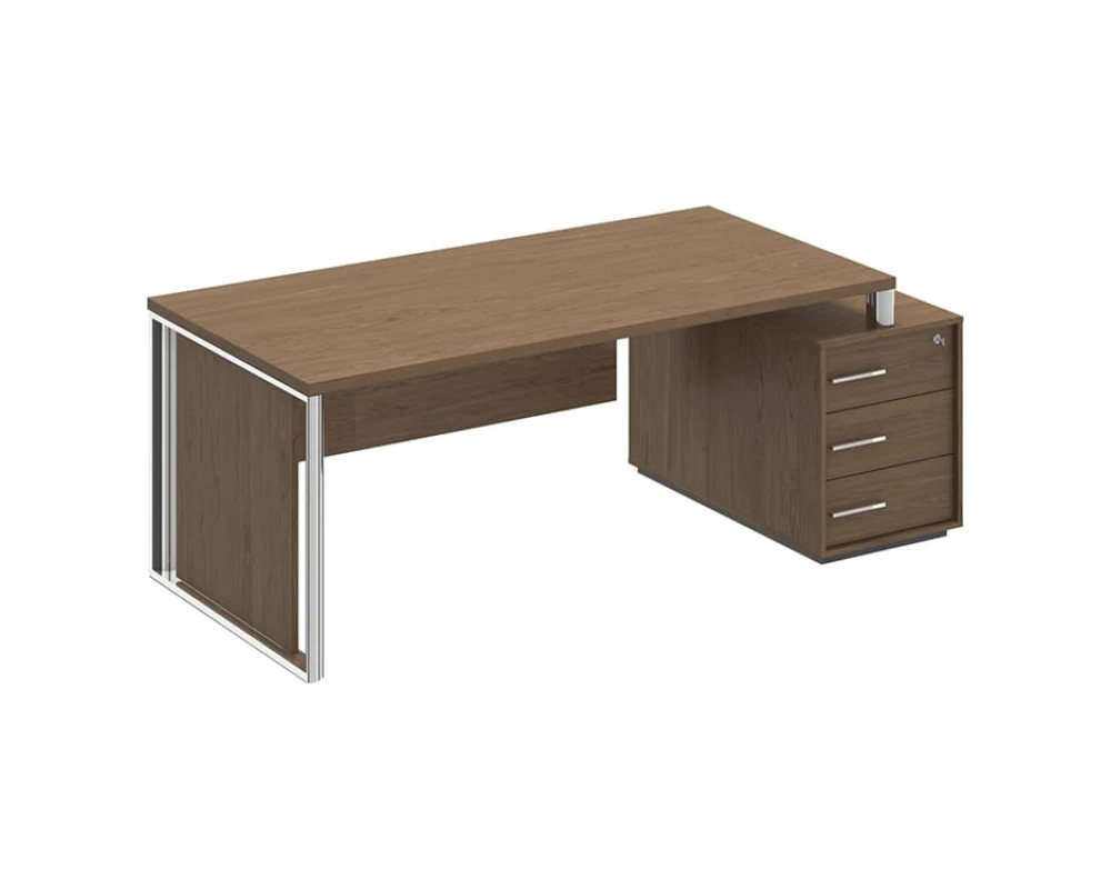 Стол руководителя на опорной тумбе правый/левый с декоративной вставкой ОР 146-1 ДТ Orion