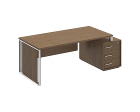 Стол руководителя на опорной тумбе правый/левый с декоративной вставкой ОР 146-1 ДТ Orion images