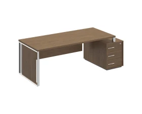 Стол руководителя на опорной тумбе правый/левый с декоративной вставкой ОР 148-1 ДТ Orion images