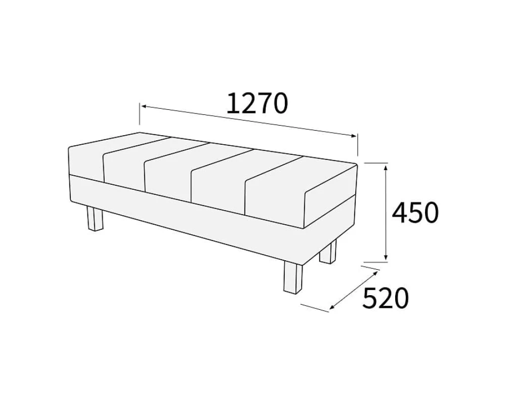 Банкетка 2-х мест. малая Лима