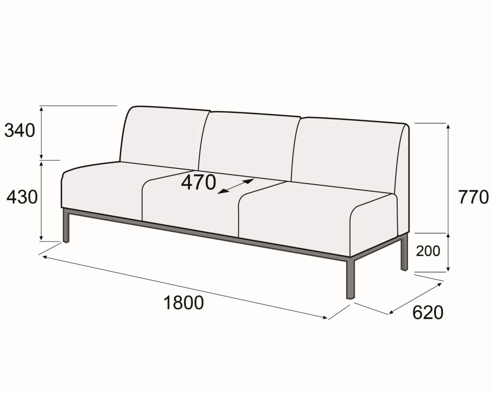 Диван 3-х местный Сигма лайт