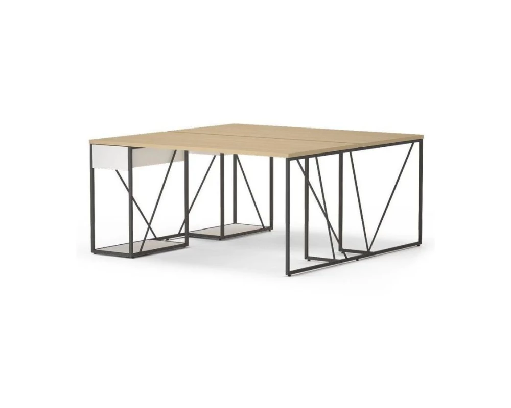 Бенч-система с тумбой 158х160х75 Aurora Дуб парма/Белый премиум/Антрацит