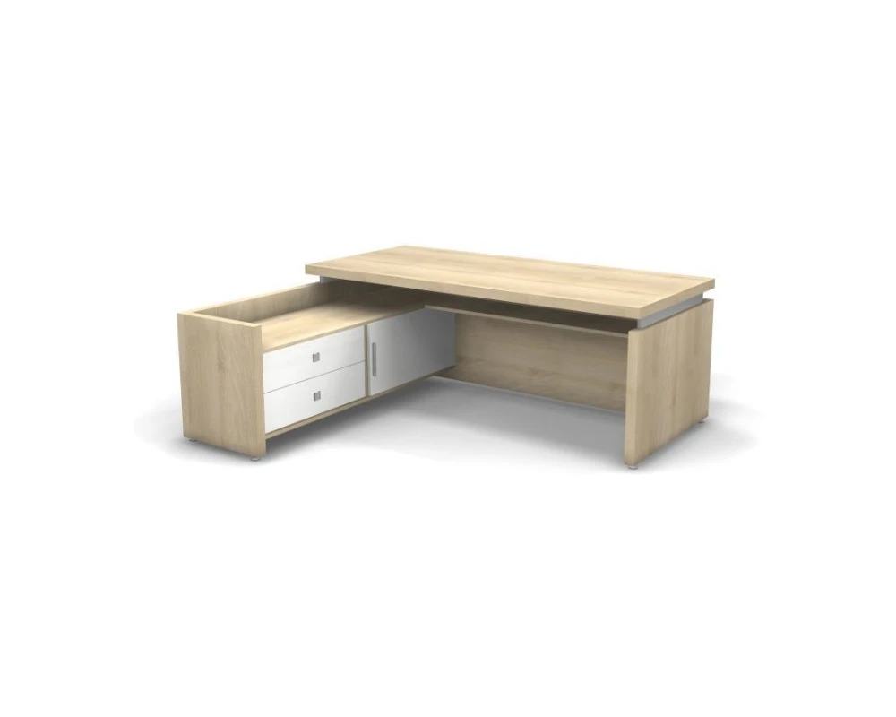 Рабочее место левое 200х180х76 Master (df) Акация светлая/Белый