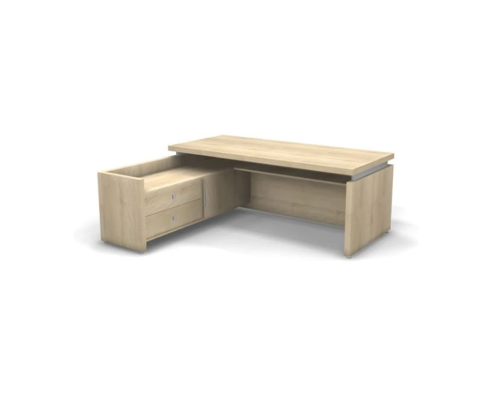 Рабочее место левое, новые полки 200х180х76 Master (df) Акация светлая