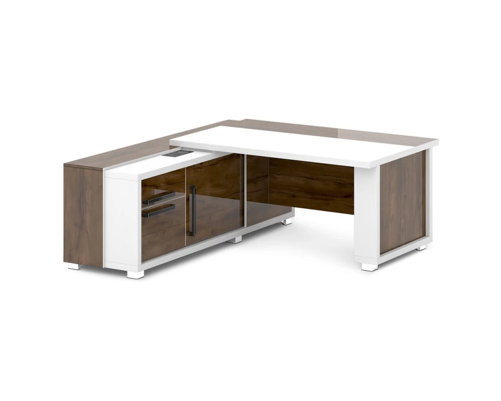 Стол с греденцией (беспроводная зарядка, 2xUSB, розетка) 1835х2016х750 Грейс / Grace