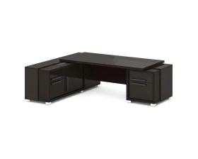 Стол с тумбой и греденцией (беспроводная зарядка, 2xUSB, розетка) 2470х2016х750 Грейс / Grace images