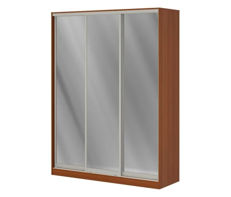 Шкаф купе 1,8 м с тремя зеркальными дверями ПК-ШК-КМШ240Х180СЗ3-В1 Лидер