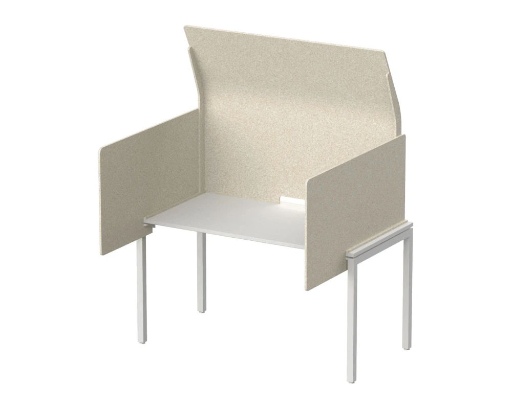 Кабина с высоким экраном-парусом и выступающими боковыми стенками 135х112х113 Forest Office Лебединый пух