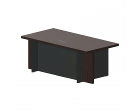 Стол руководителя 200х100х77,5 (с метал.аутлетом) Faber Дуб Мокко/Антрацит images